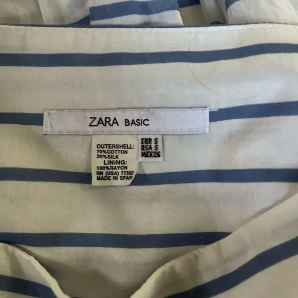 Zara Striped Cotton/silk blend skirt wrap waist small with flaw - Picture 4 of 8